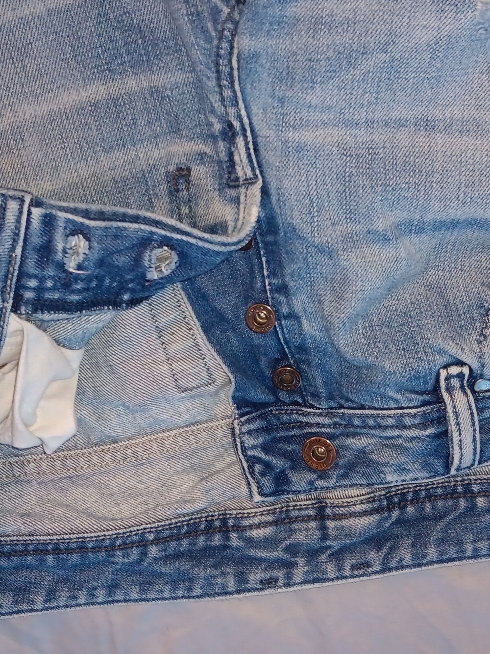 Diesel Blue Distressed Flare Jeans - Picture 2 of 4